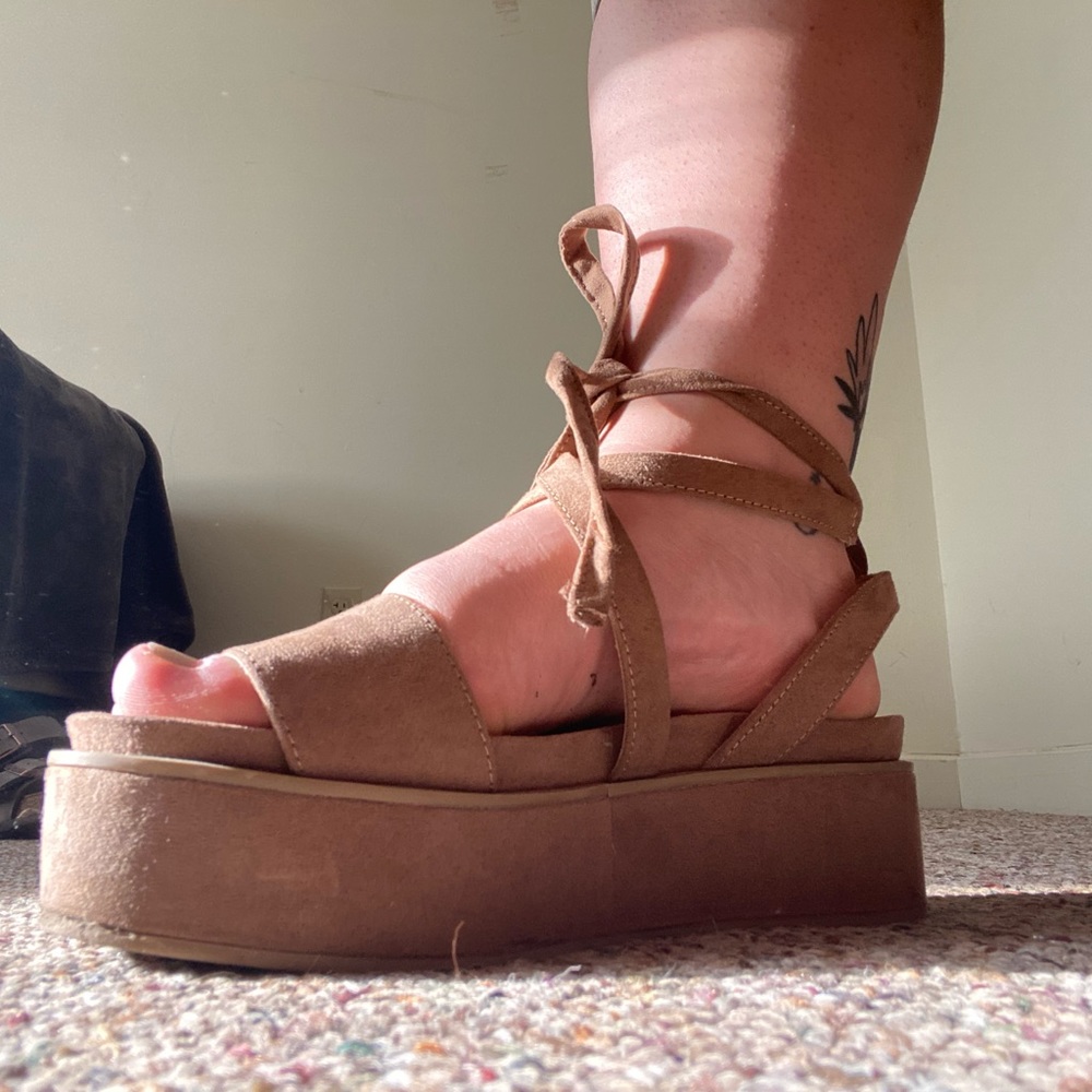ASOS tie wrap sandals. Like new!